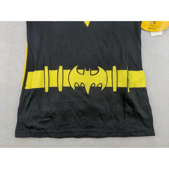 Girls Batman Costume Shirt W/ Detachable Cape Size XL 15/17 Black NWT - Picture 4 of 10